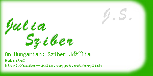julia sziber business card
